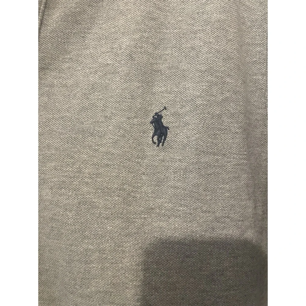 Polo Ralph Lauren Custom Fit Polo Shirt Mens L Gray Short Sleeve Pony Logo